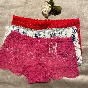 Simply Sexy 3 Pack Cheeky Lace Panties - Size L